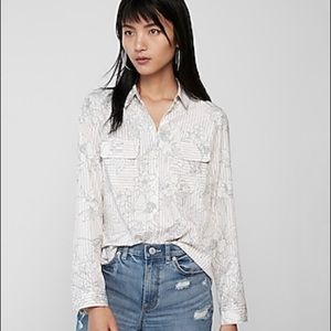 Floral Stripe City Shirt by Express